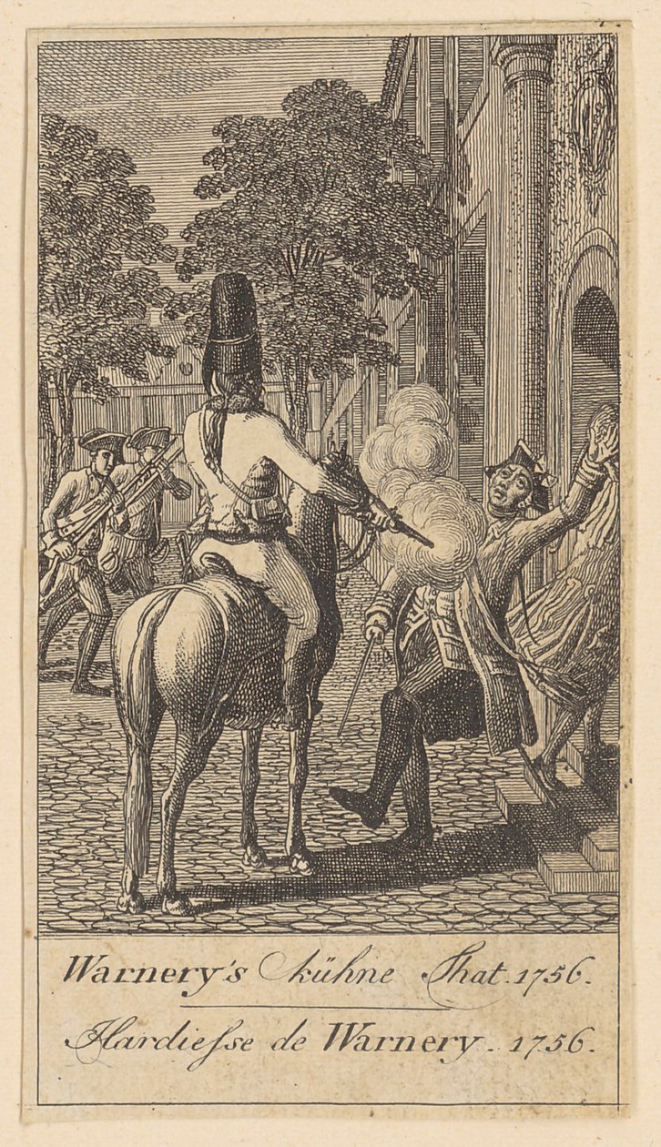 Blad 4 ur "Brandenburgska krigsscener" av Daniel Nikolaus Chodowiecki