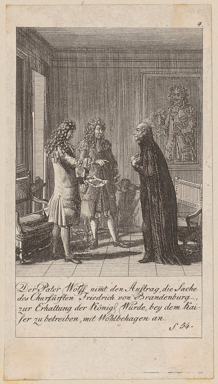 Blad 4 ur serien "Brandenburgs historia" av Daniel Nikolaus Chodowiecki