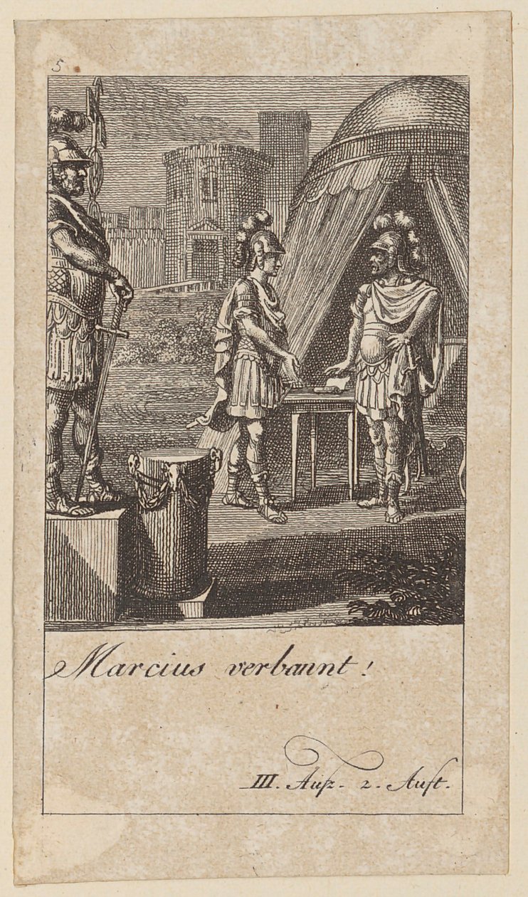 Blad 5 till Shakespeares "Coriolanus" av Daniel Nikolaus Chodowiecki