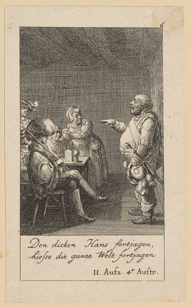 Blad 6 till Shakespeares "Kung Henrik IV" av Daniel Nikolaus Chodowiecki