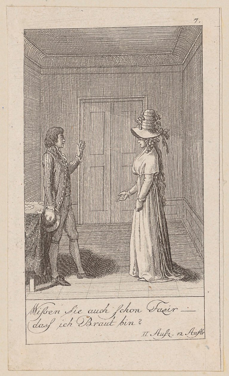 Blad 7 till August von Kotzebues ”Indianerna i England” av Daniel Nikolaus Chodowiecki