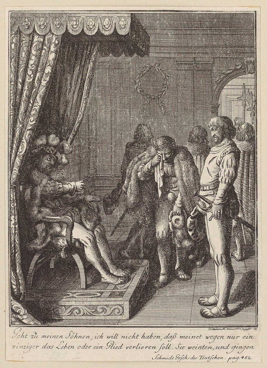 En ädel handling ur Ludvig den frommes liv av Daniel Nikolaus Chodowiecki