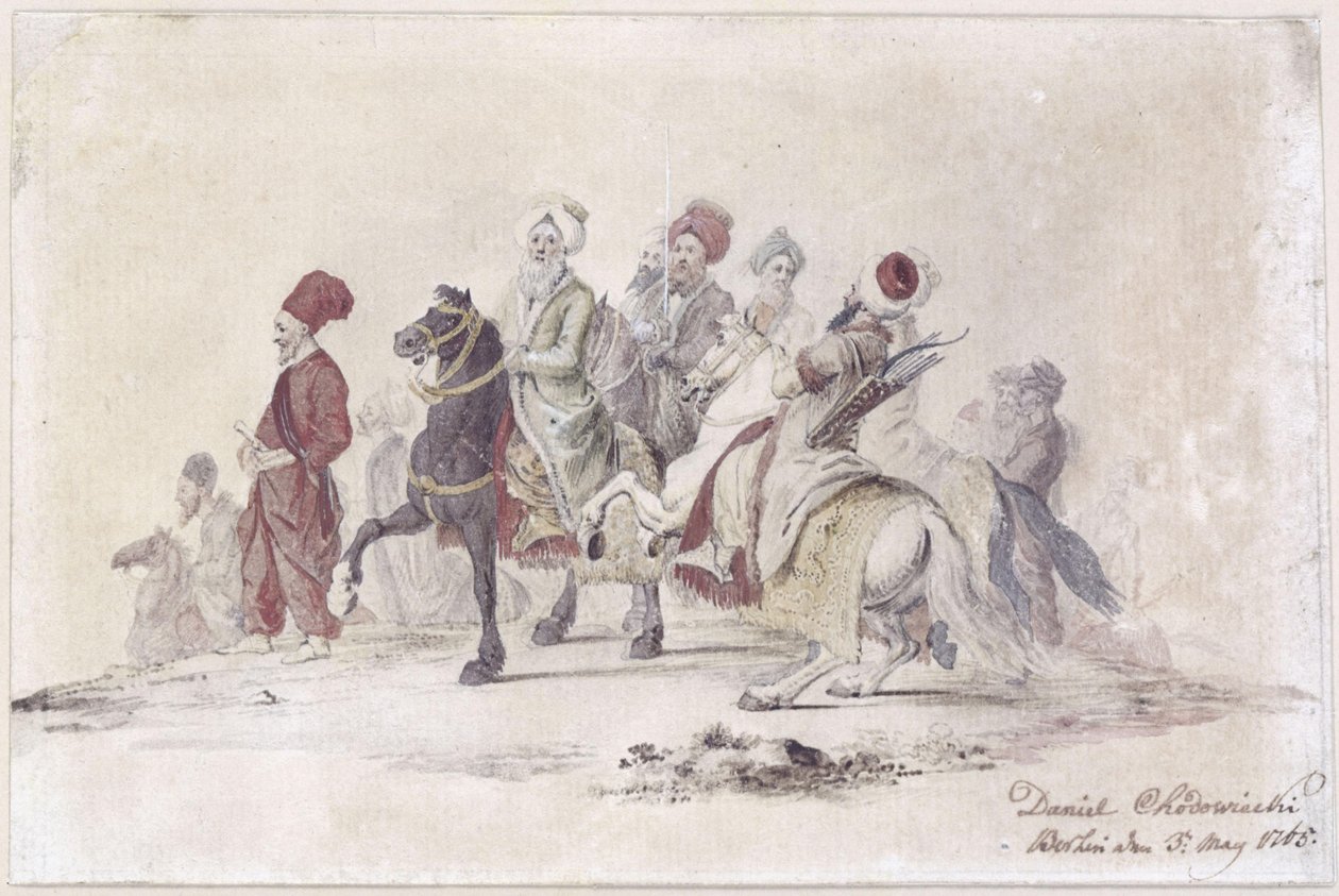 Följe från den turkiska beskickningen. E. 25 av Daniel Nikolaus Chodowiecki