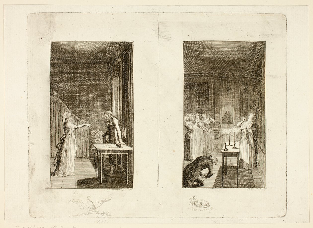 Illustration till Samuel Richardsons *Clarissa* av Daniel Nikolaus Chodowiecki