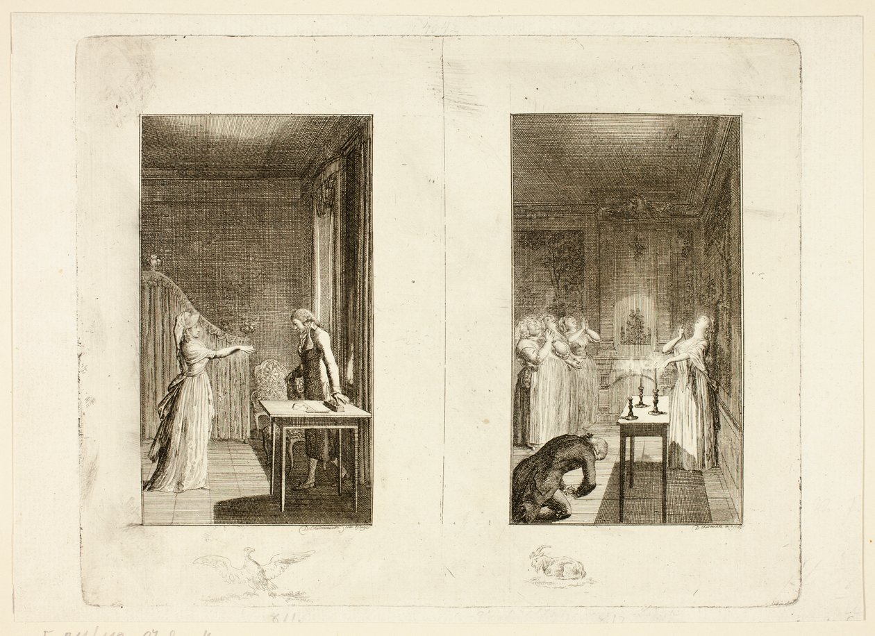Illustration till Samuel Richardsons *Clarissa* av Daniel Nikolaus Chodowiecki