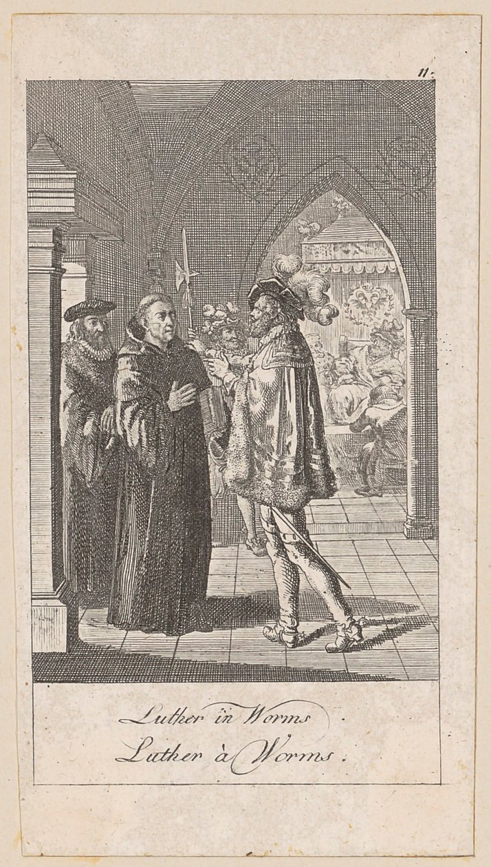 Luther i Worms, blad 11 ur serien "Äldre, medeltida och nyare historia" av Daniel Nikolaus Chodowiecki