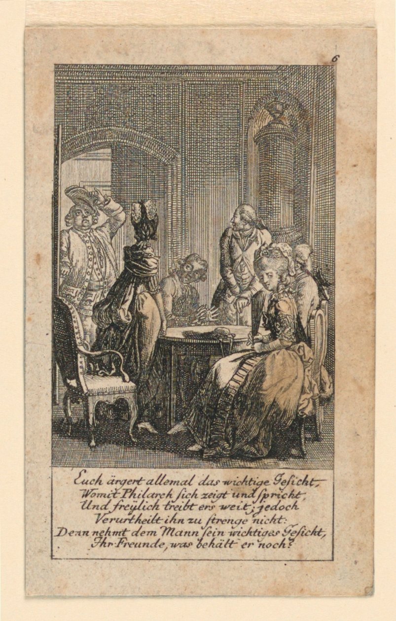 Pomposity, Illustration för "Königl: Grosbrit [anian] genealogisk kalender för 1780-året Lauenberg av J.G. Berenberg" av Daniel Nikolaus Chodowiecki
