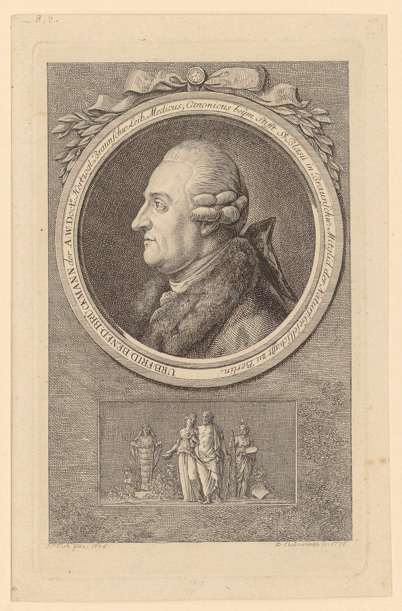 Porträtt av U. F. B. Brückmann av Daniel Nikolaus Chodowiecki