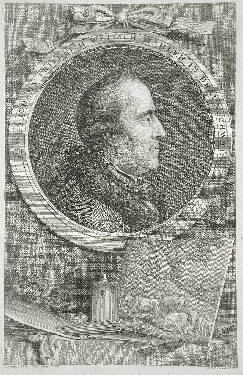 Porträtt av Pascha Johann Friedrich Weitsch Mahler i Braunschweig av Daniel Nikolaus Chodowiecki