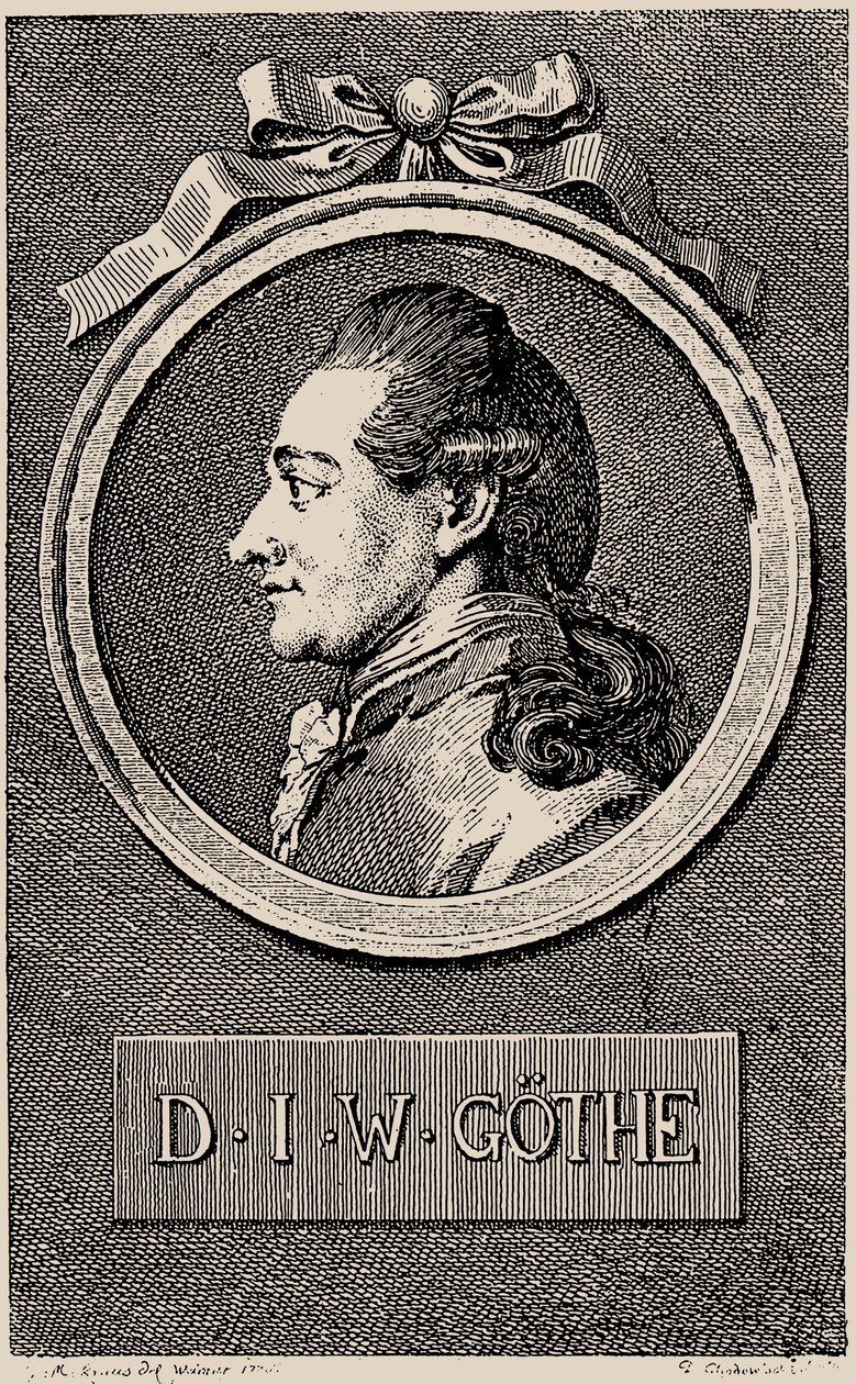 Porträtt av författaren Johann Wolfgang von Goethe 1749-1832, 1776. av Daniel Nikolaus Chodowiecki