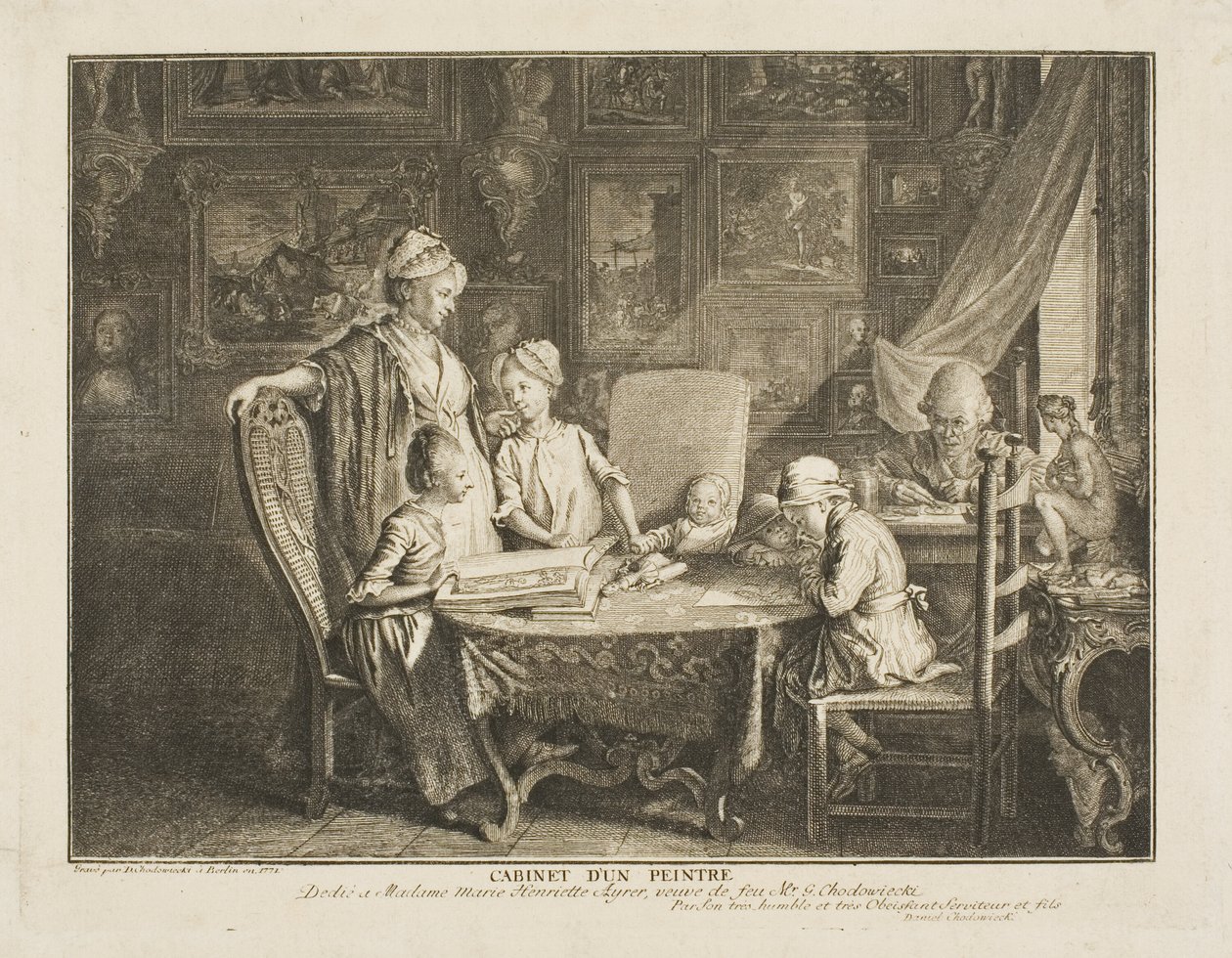 Konstnären och hans familj av Daniel Nikolaus Chodowiecki