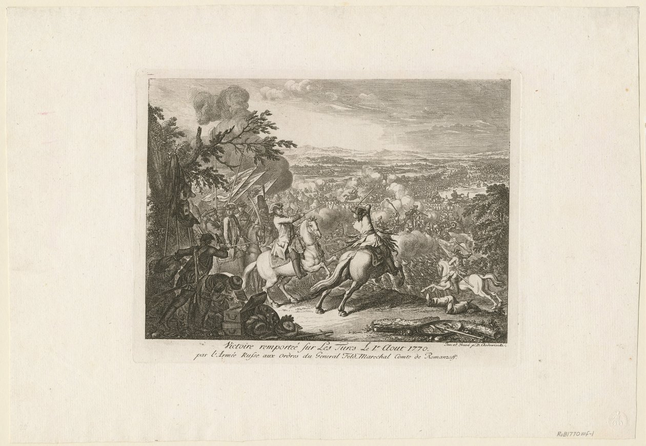 Slaget vid Cahul, 1770 av Daniel Nikolaus Chodowiecki