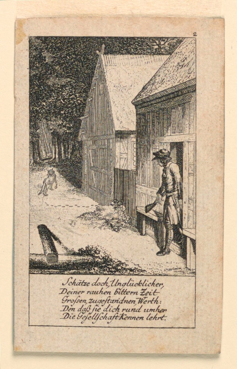The Devotee of Solitude, Illustration för "Königl: Grosbrit [anian] genealogisk kalender för 1780-året Lauenberg av J.G. Berenberg" av Daniel Nikolaus Chodowiecki