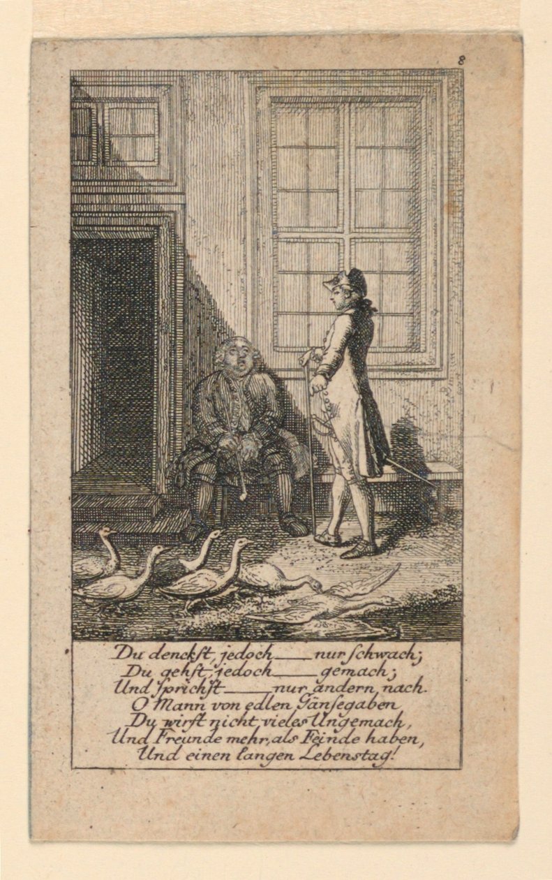 The Lazy and Weak-Minded, Illustration för "Königl: Grosbrit [anian] genealogical calendar for the 1780 year Lauenberg by J.G. Berenberg" av Daniel Nikolaus Chodowiecki