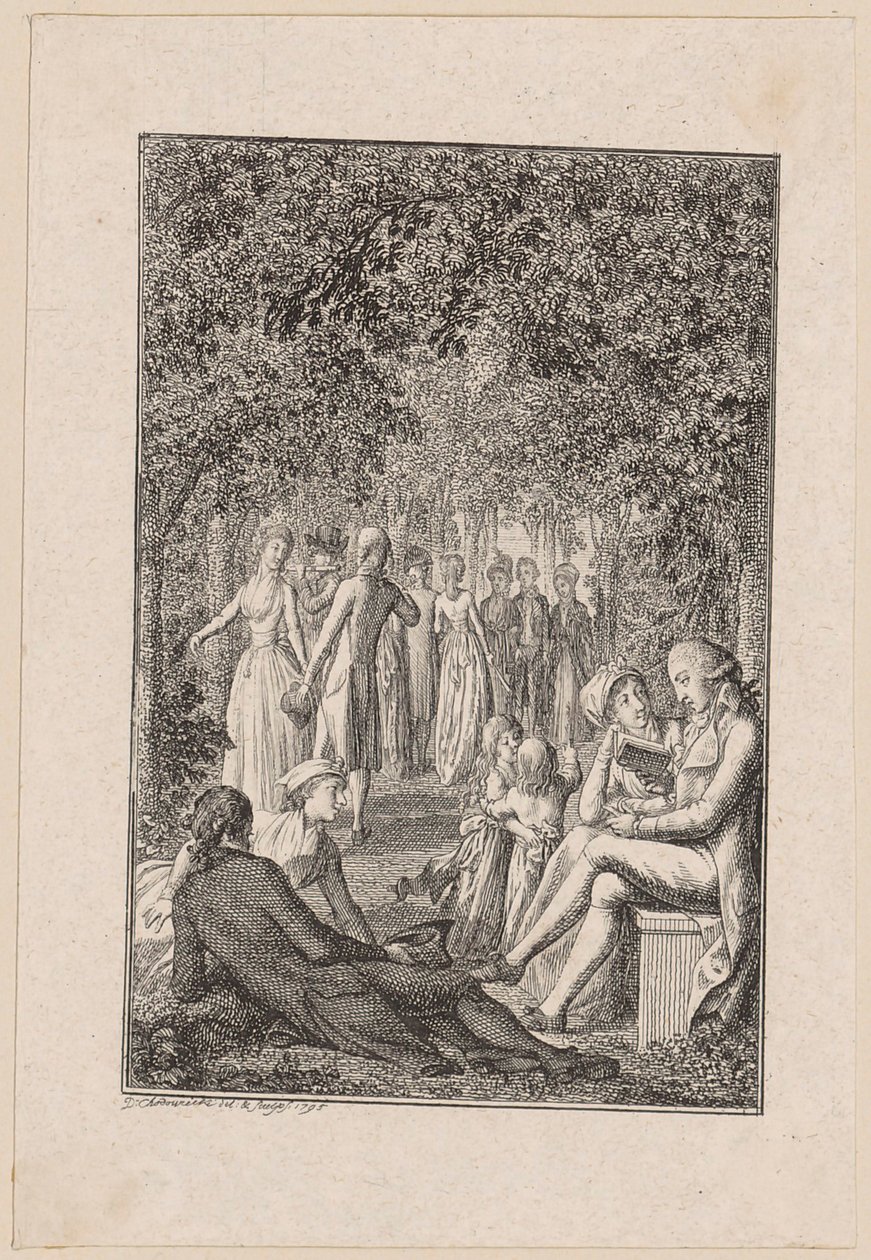 Titelkoppar till Beckers ”Pocketbok [...] för 1796” av Daniel Nikolaus Chodowiecki