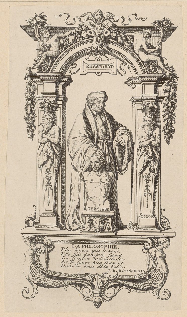 Kopparstich till Erasmus ”Beröm av dårskapen” av Daniel Nikolaus Chodowiecki