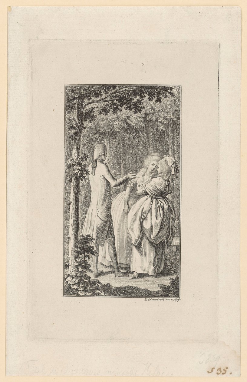 Kopparstich till Jean-Jacques Rousseaus ”Héloïse” av Daniel Nikolaus Chodowiecki