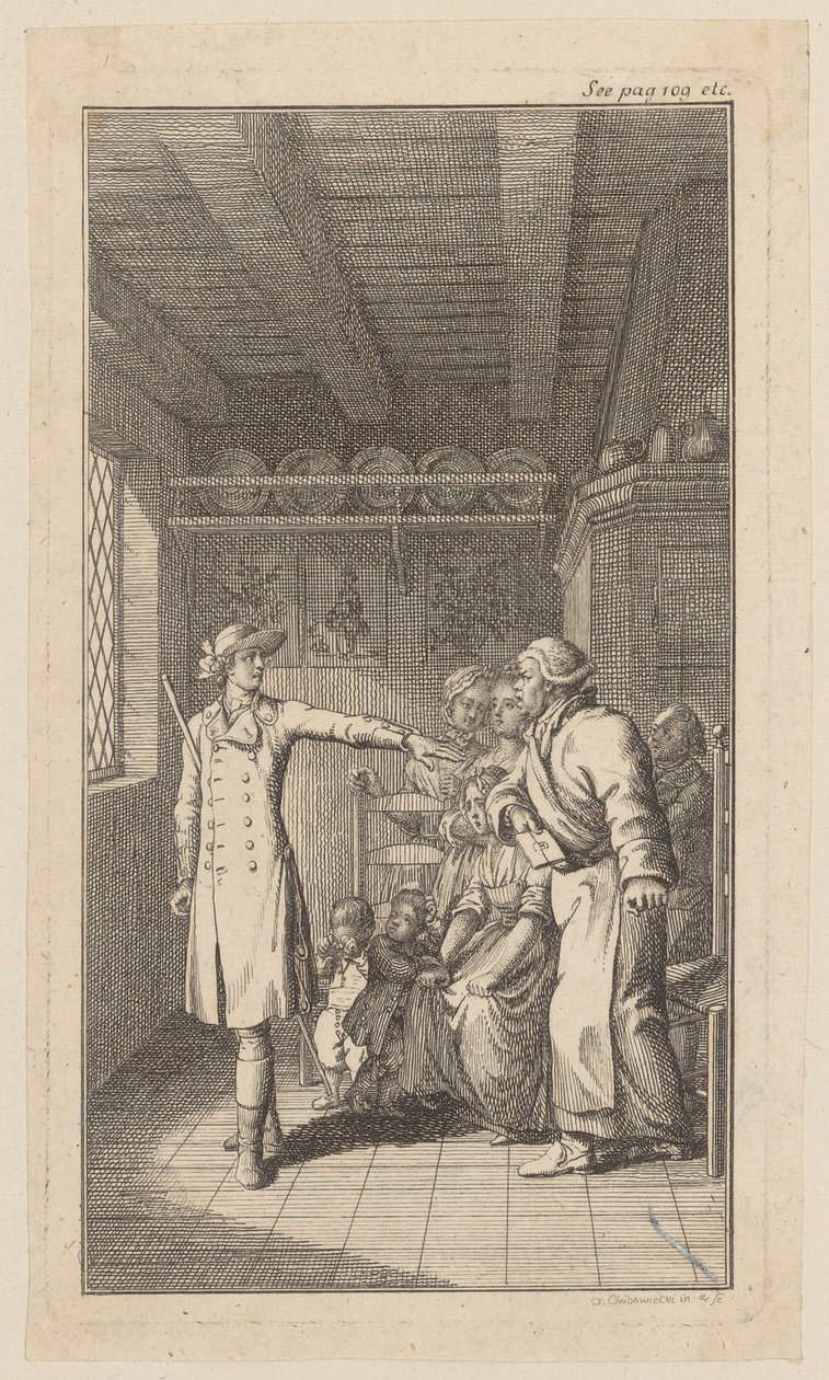Kopparstans till O. Goldsmiths ”Vicar of Wakefield” av Daniel Nikolaus Chodowiecki