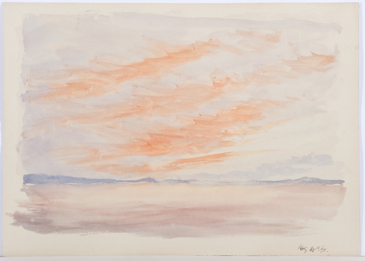 Holy Island, 1895 (penna och wc på papper) av Daniel Oliver