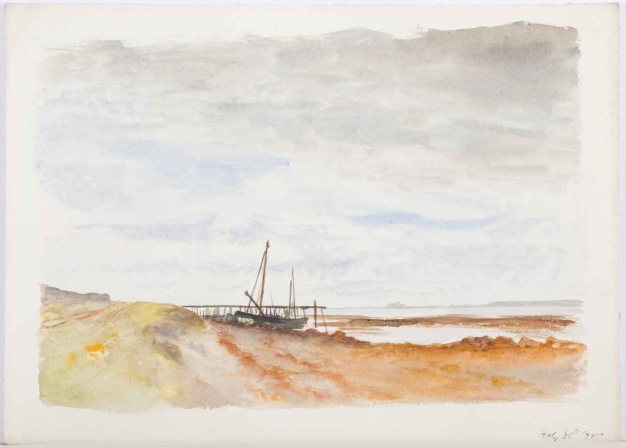 Holy Island, 1895 (penna och wc på papper) av Daniel Oliver