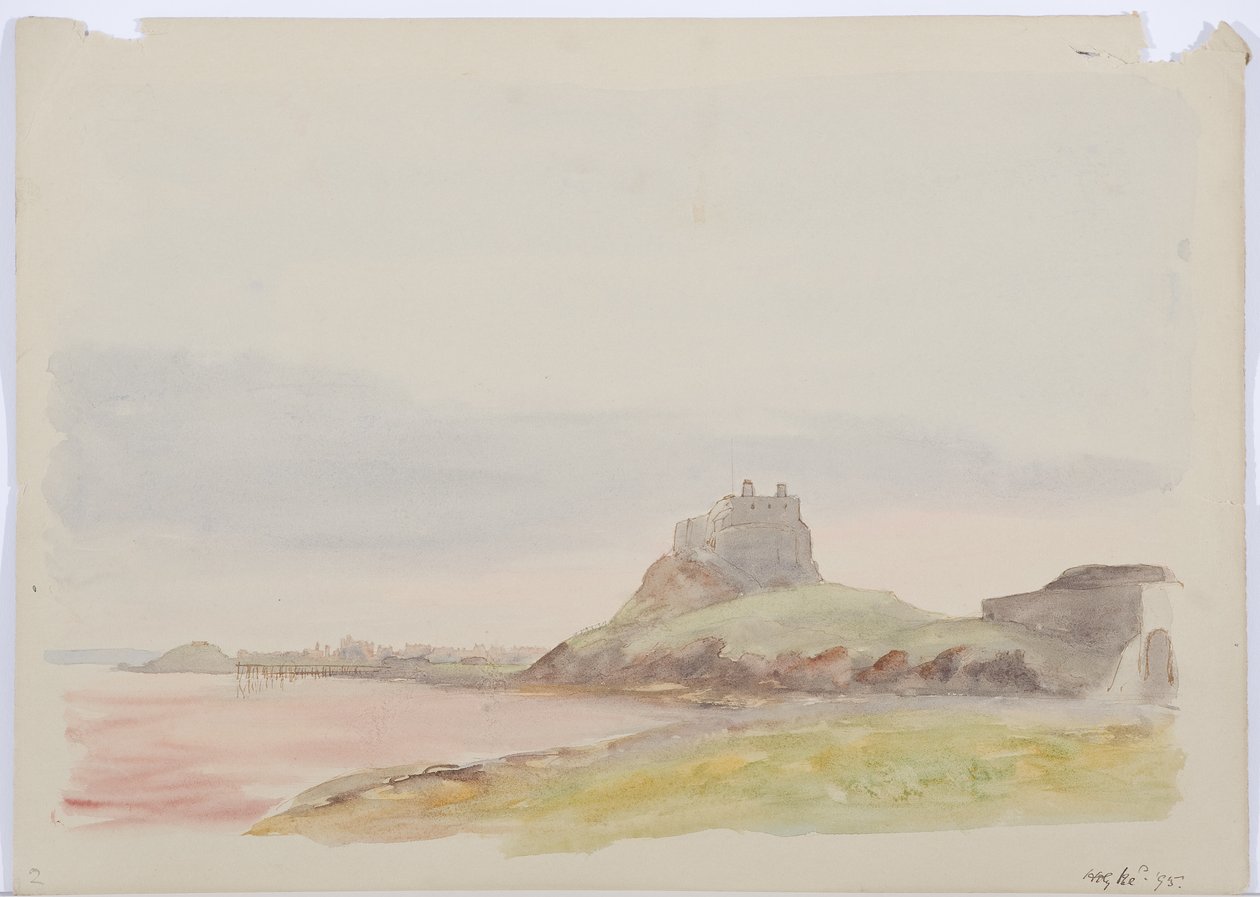 Holy Island, 1895 (penna och wc på papper) av Daniel Oliver