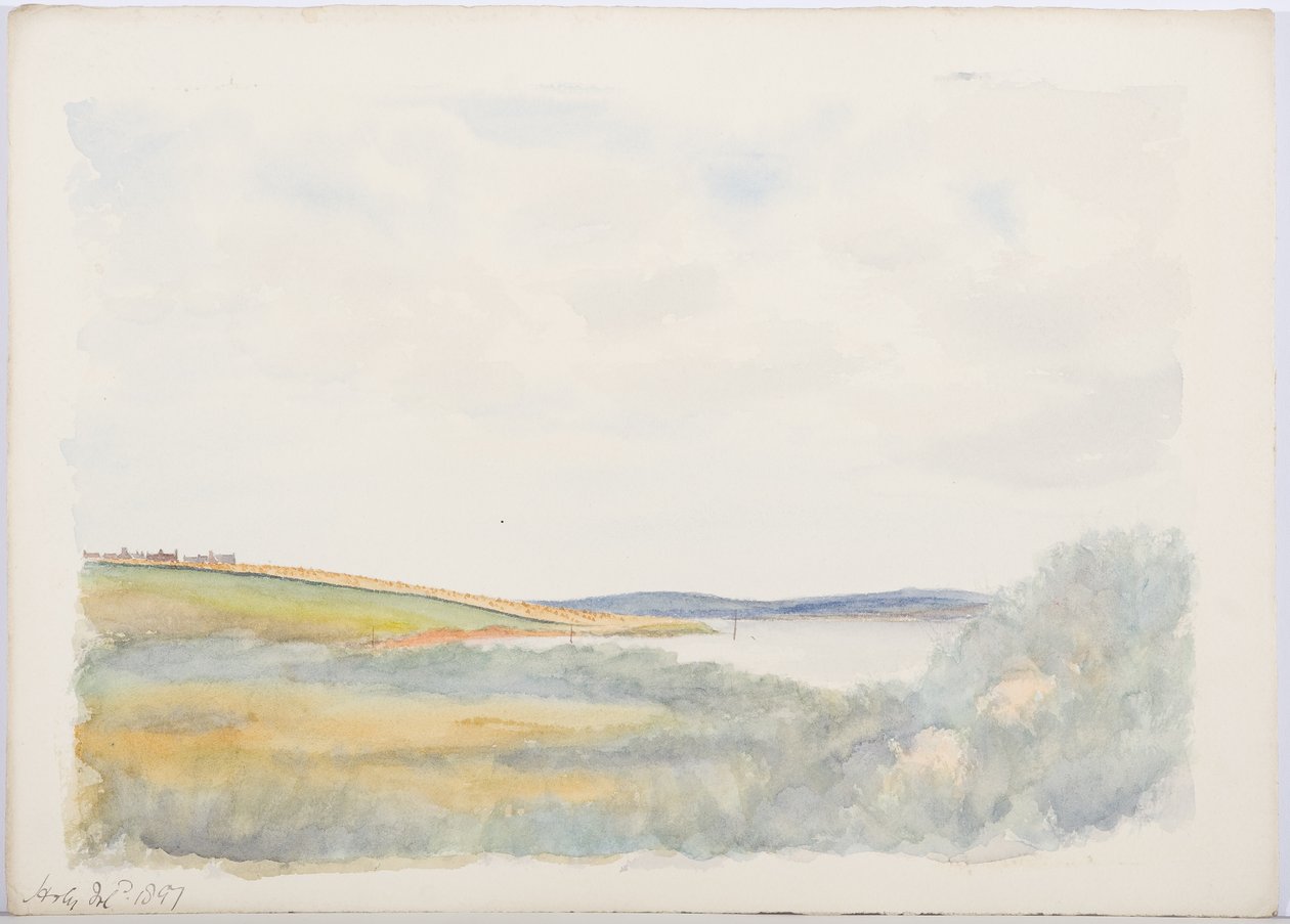 Holy Island, 1897 (penna och wc på papper) av Daniel Oliver
