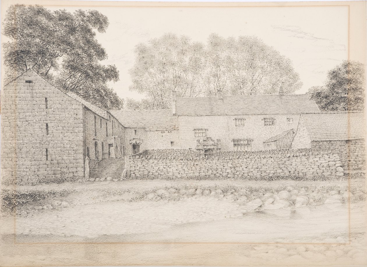 Merton Hall, Appleby, ca 1916 (träkol och blyerts på kartong) av Daniel Oliver