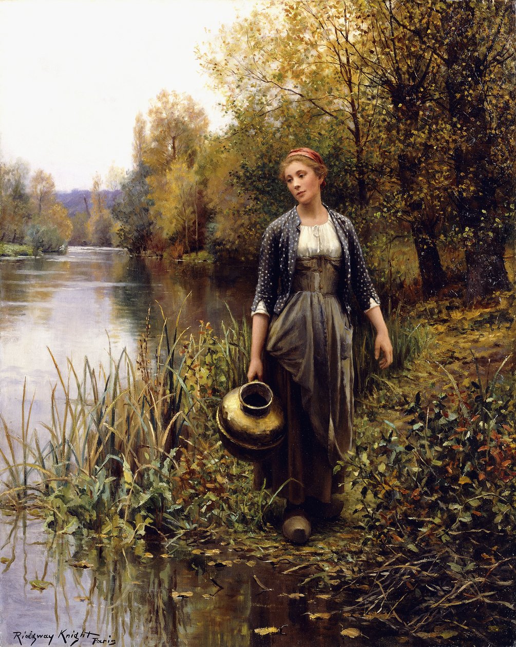 Vid vattnet, av Daniel Ridgway Knight
