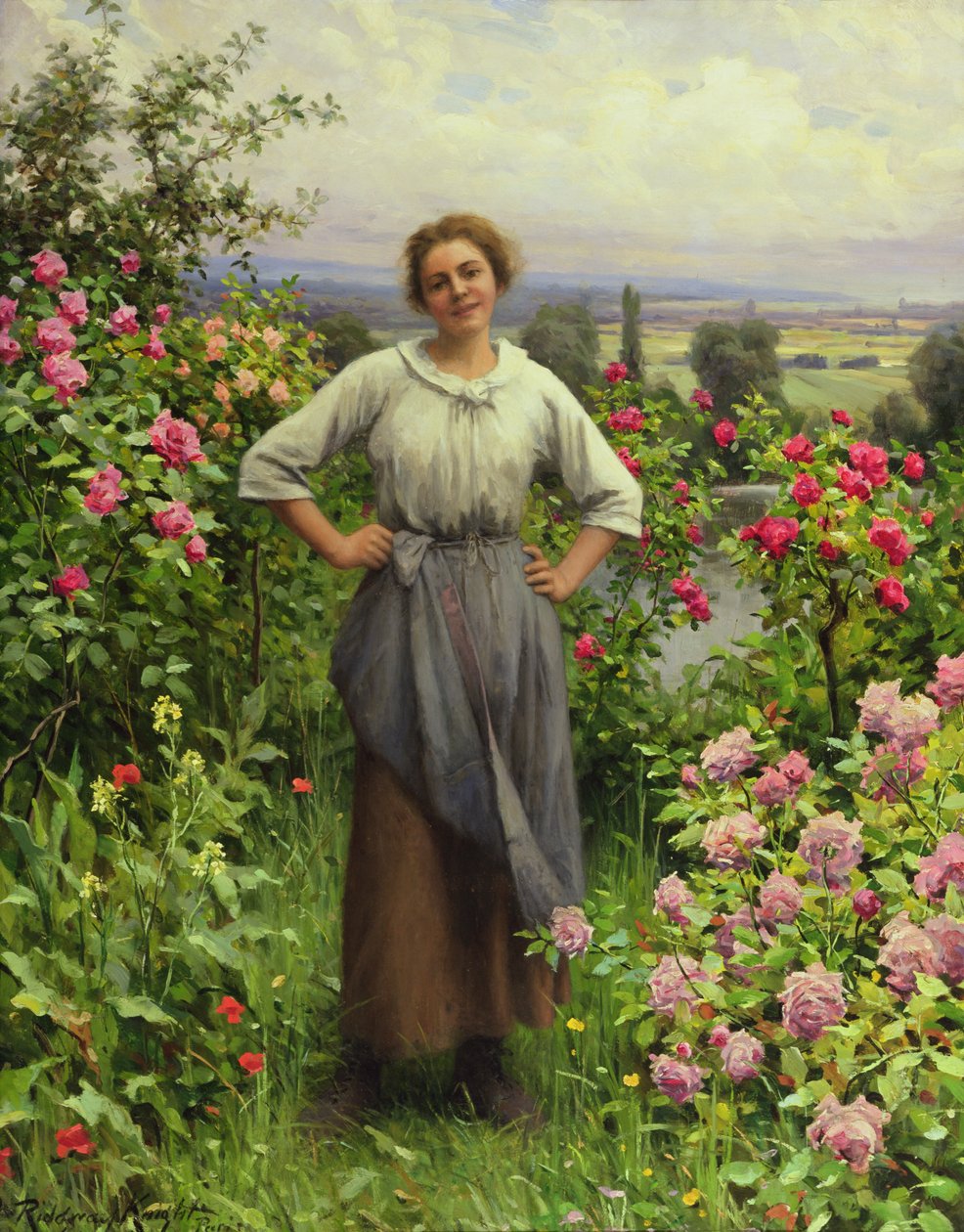 Livet är ljuvt (olja på pannå) av Daniel Ridgway Knight
