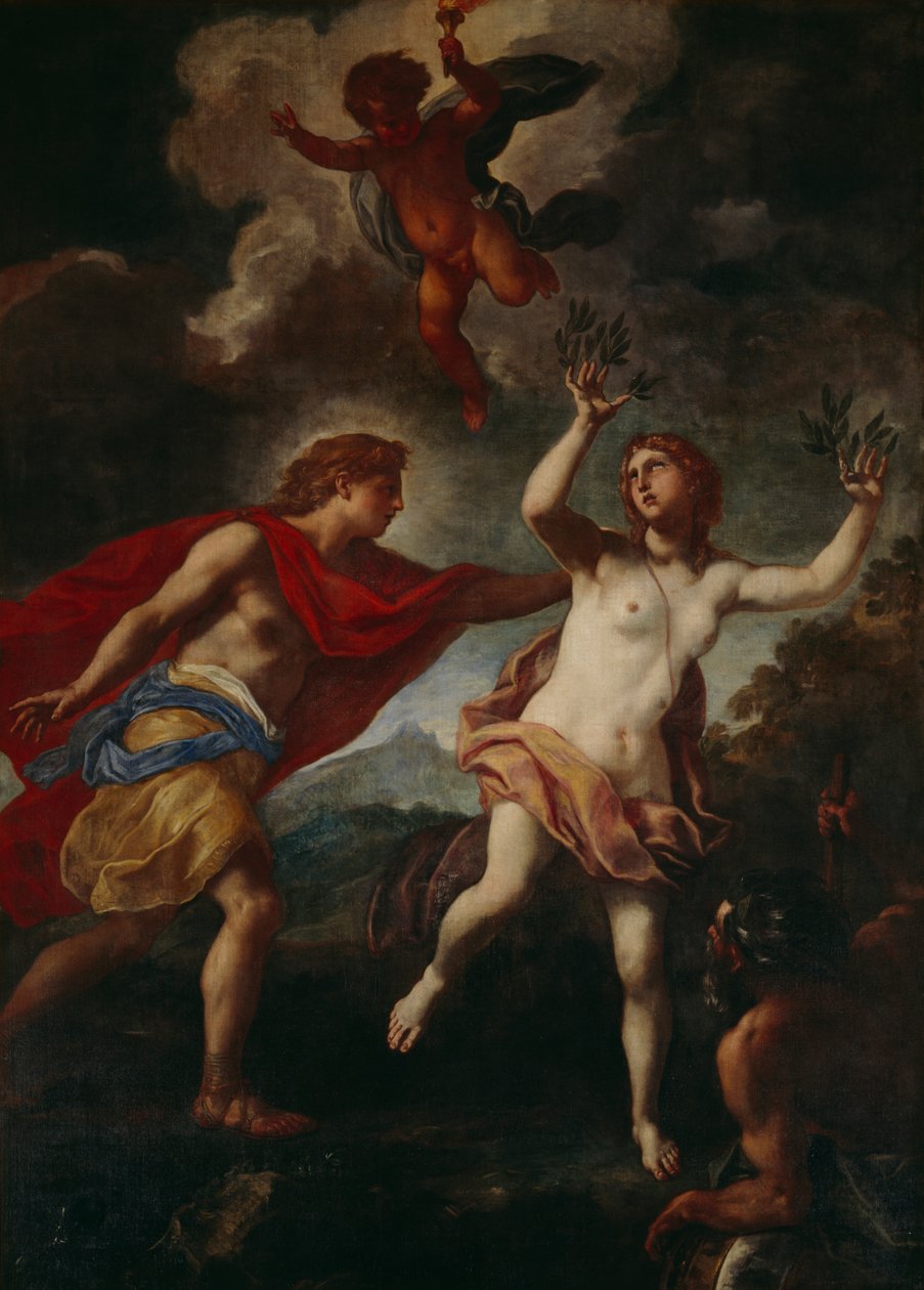 Apollo och Daphne (olja på duk) av Daniel Seiter