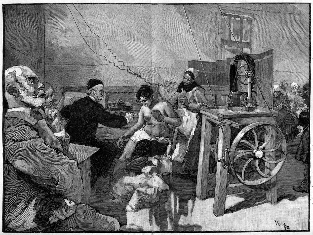 Elektroterapi vid Salpetriere: diagnos av Dr. Vigouroux 1887 av Daniel Urrabieta Vierge