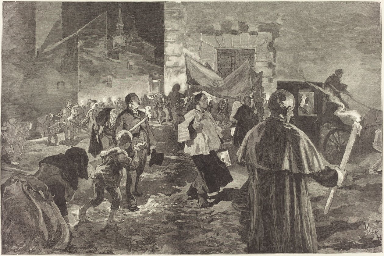 Spanien. viaticum av Daniel Vierge