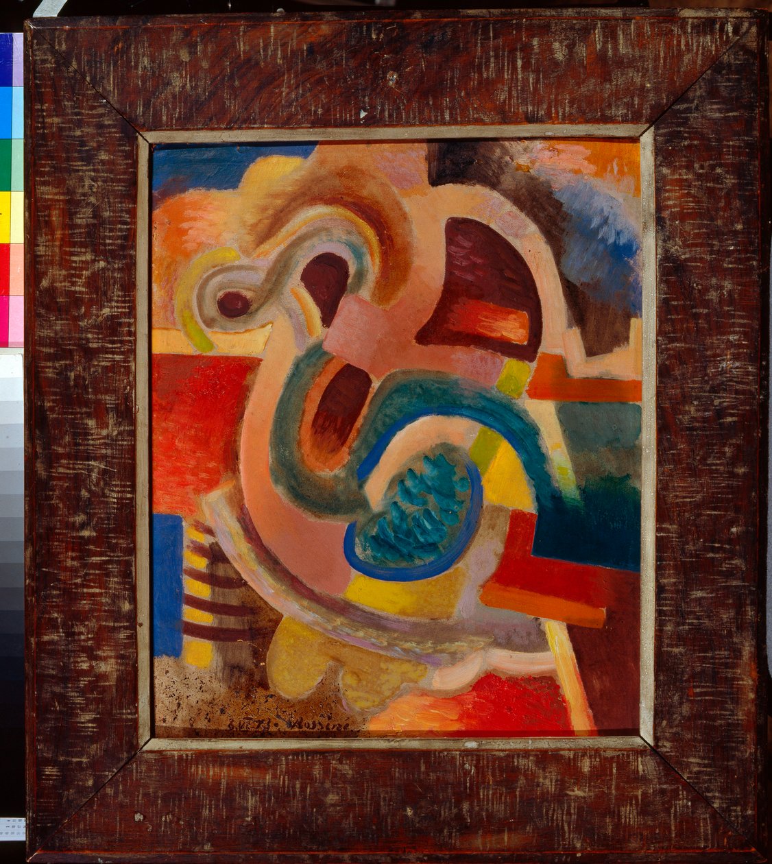 "Abstract Composition No 8" (Abstract Composition No 8) Målning av Vladimir Davidovich Baranov-Rossine (Baranov Rossine) (1888-1942) 1913 Dim 64x50 cm Privat samling av Daniel Vladimir Baranoff Rossine
