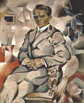 Porträtt av Ivan Fedorovich Kolesnikov (1887-1929) (olja på duk) av Daniel Vladimir Baranoff Rossine