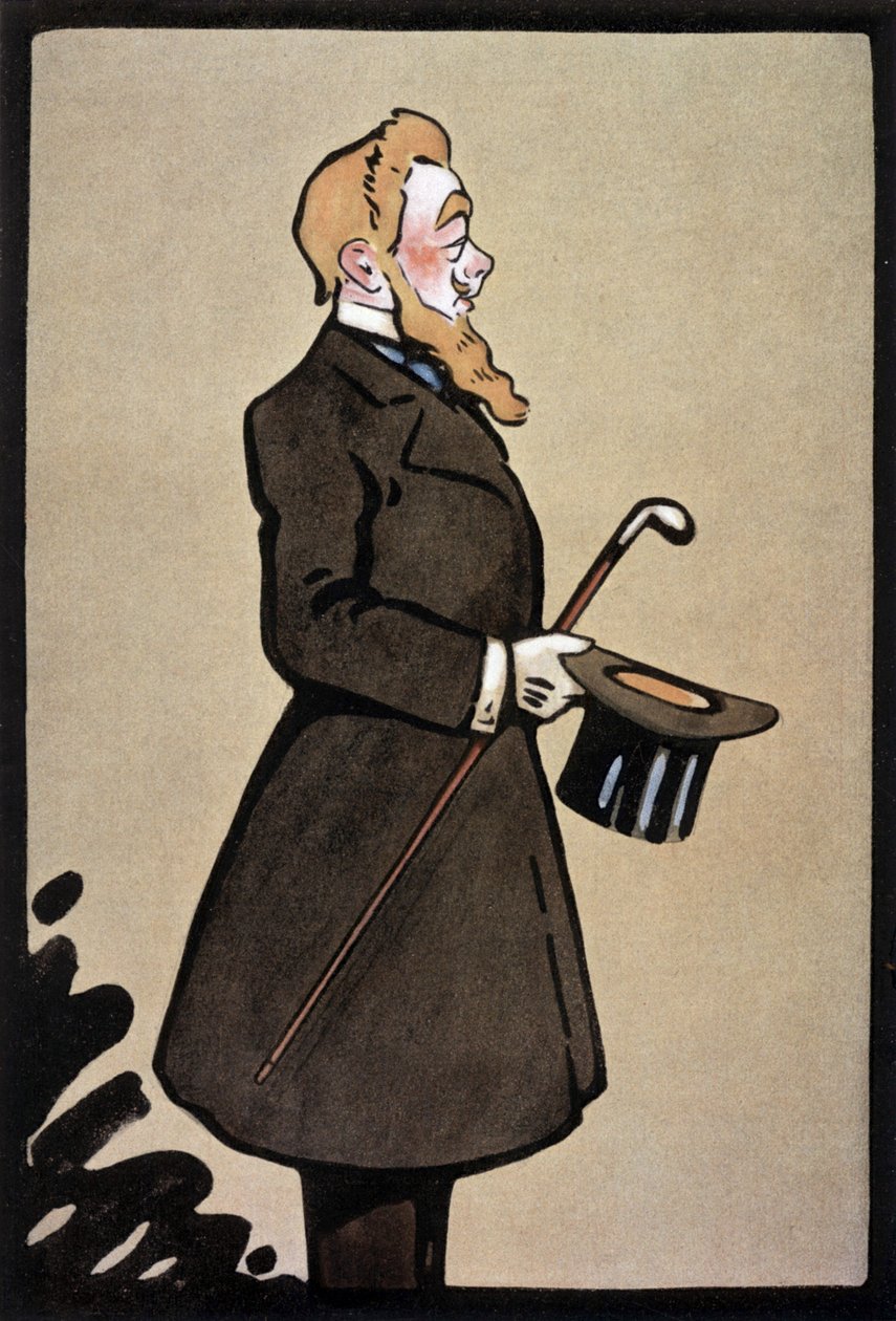 Den franske komikern och sångaren Albert Brasseur som kungen i pjäsen "Le Roi", illustration från franska tidningen "Le Theatre" juni 1908 av Daniel de (after) Loscques