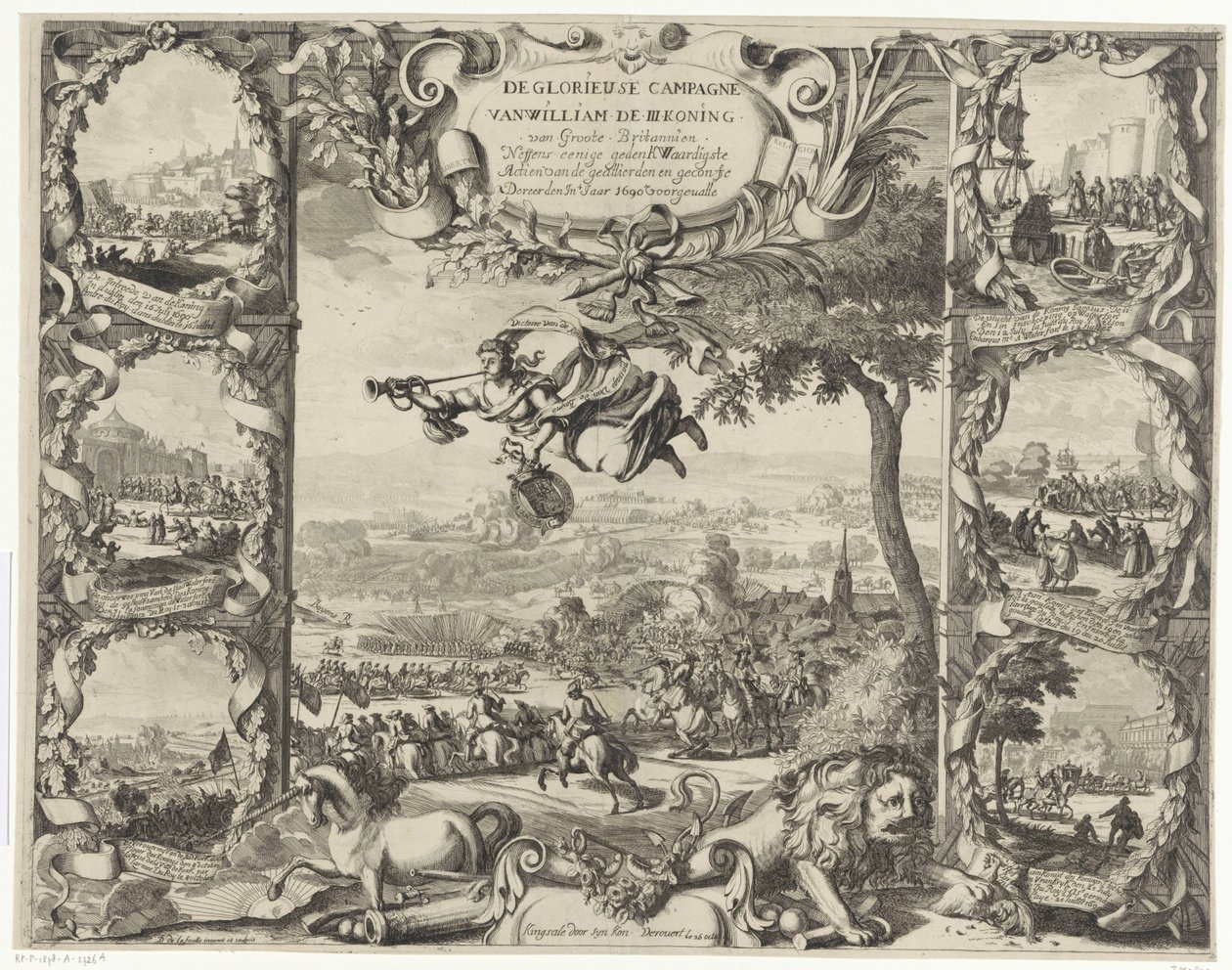 Kung William III:s segrar i Irland (övre halvan), 1690 Den härliga kampanjen av William III, kung av Storbritannien och enligt några mest minnesvärda handlingar av de allierade och konfedererade under år 1690 inträffade (titel på av Daniel de Lafeuille