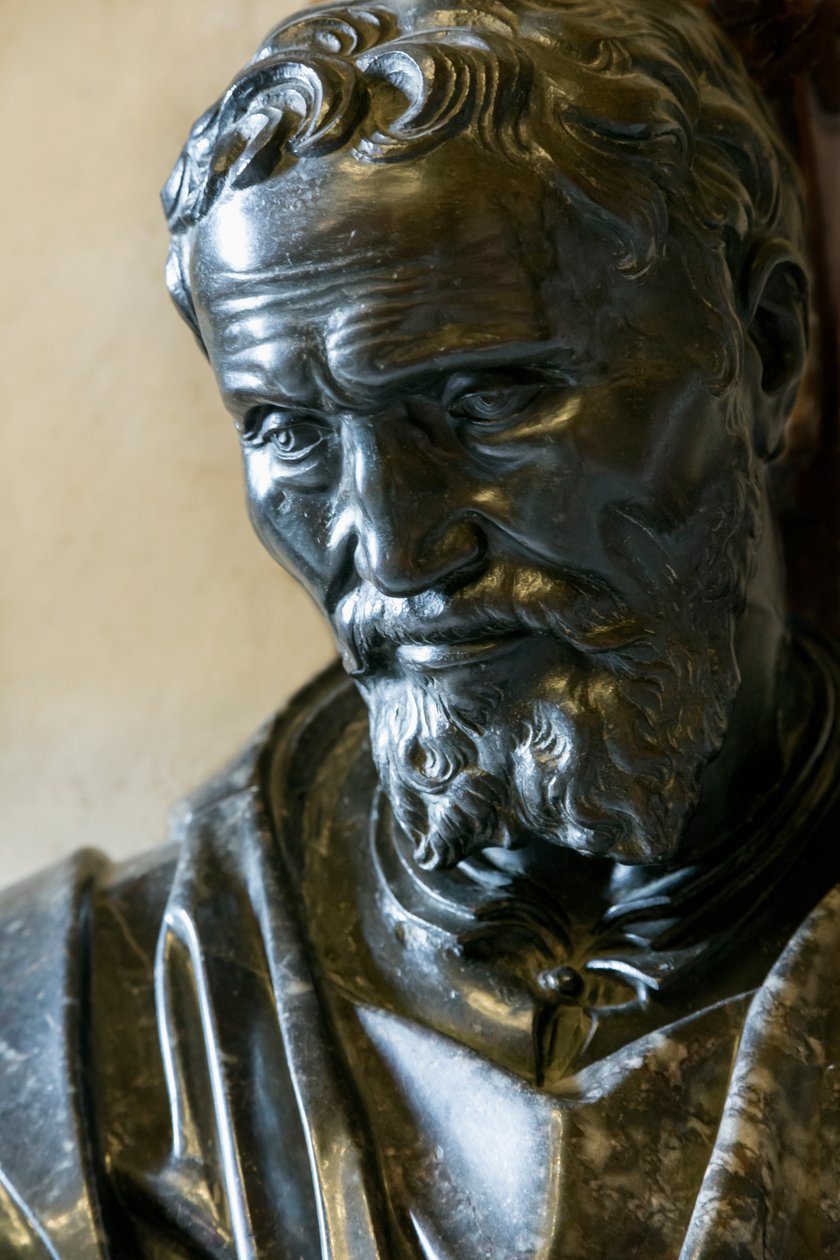 Byst av Michelangelo (brons) av Daniele da Volterra