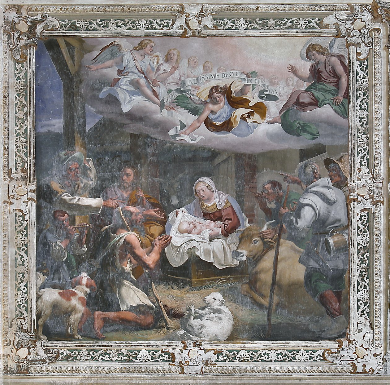 Tillbedjan av herdarna (fresk) av Daniele Crespi