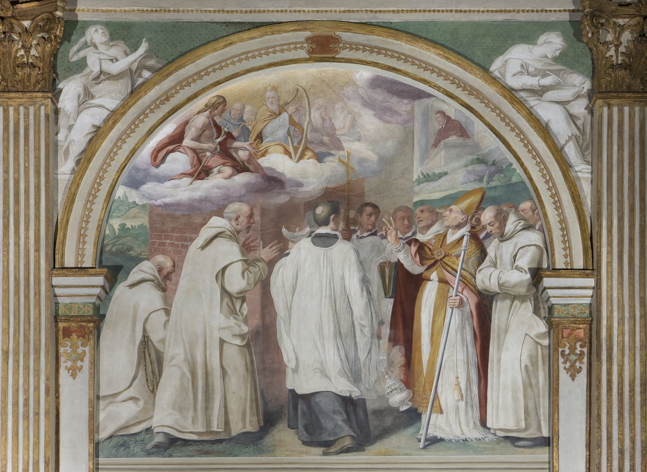 Saint Hugh grundare av det första kartusiska klostret, 1629 av Daniele Crespi