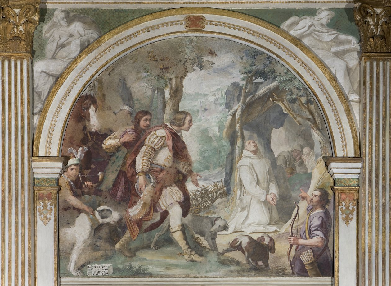 Saint Hugh möte med Roger av Kalabrien, 1629 av Daniele Crespi