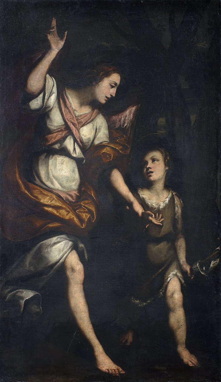Sankt Johannes och ängeln i öknen, 1623 av Daniele Crespi