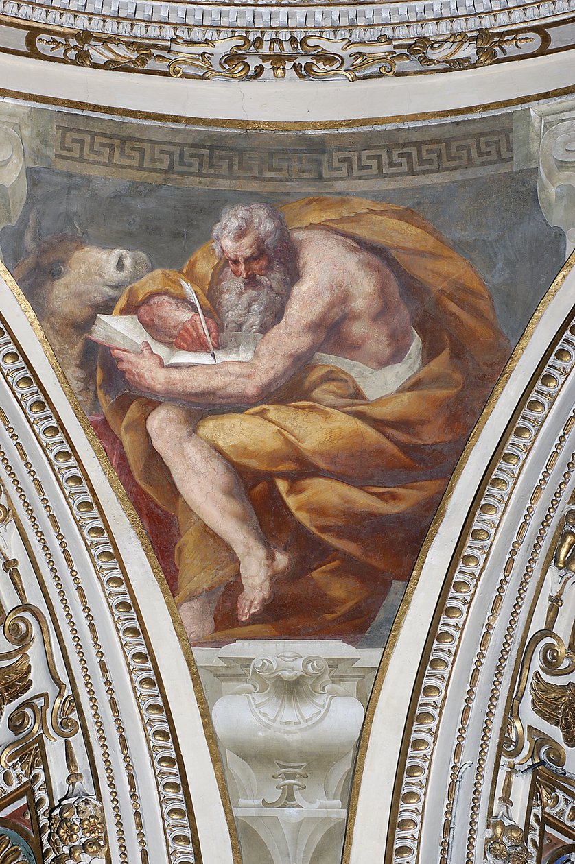 Saint Luke (fresk) av Daniele Crespi