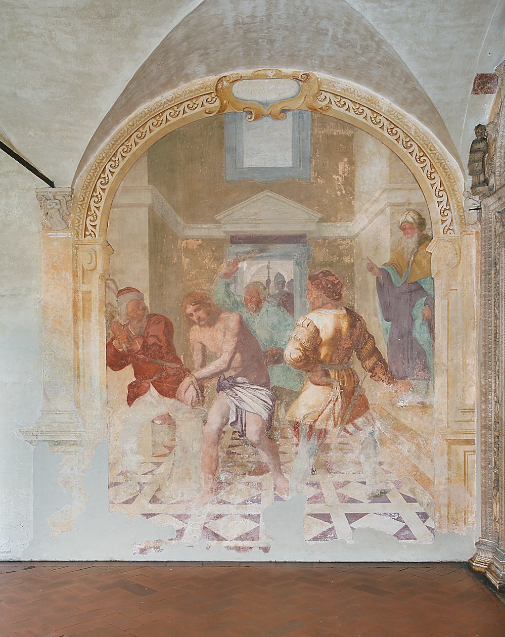 The flagellation of Christ (fresk) av Daniele Crespi