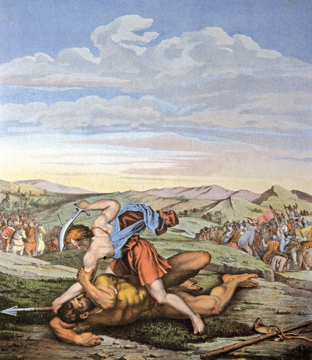 David och Goliat av Daniele da Volterra (1509 66) (after)