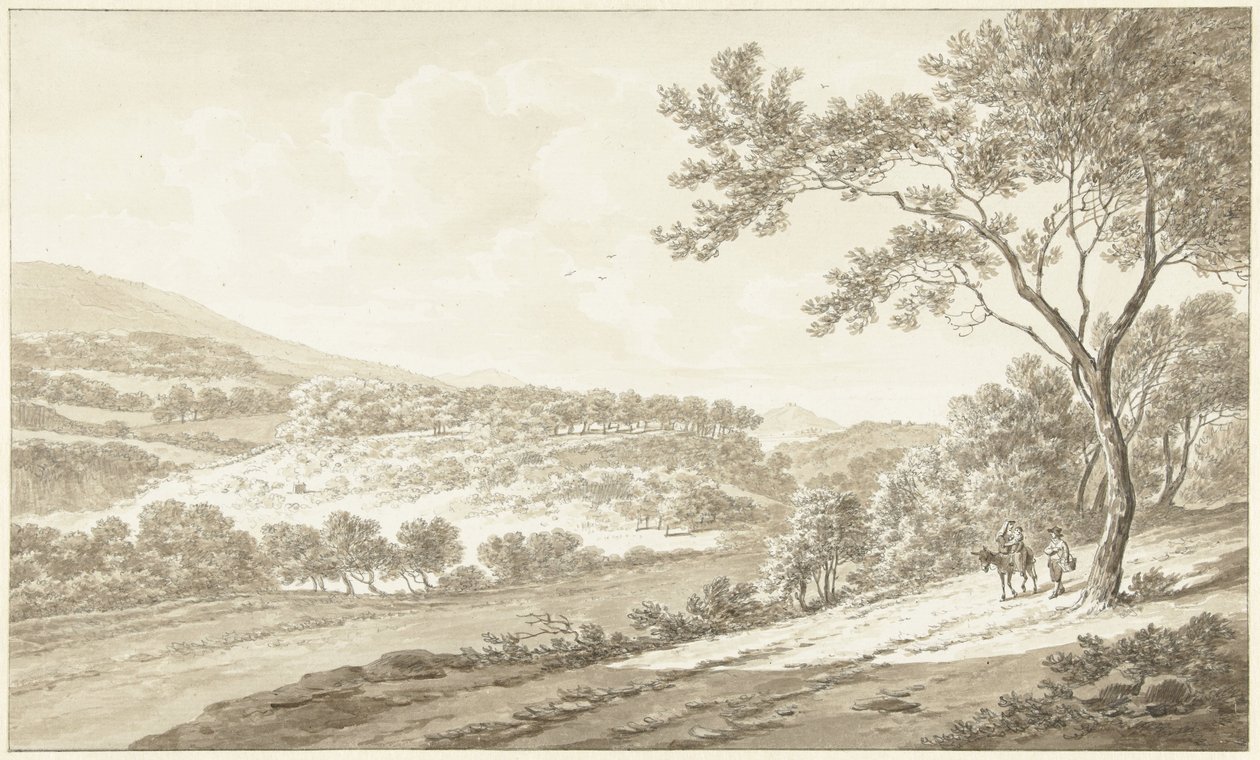 Utsikt över Palestrina, sett från Villa Adriana av Daniël Dupré