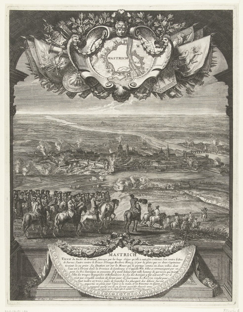 Erövringen av Maastricht av fransmännen den 30 juni 1673 Mastrich (titel på objekt) Grandes Conquêtes du Roi (serietitel) av Daniël Marot (I)
