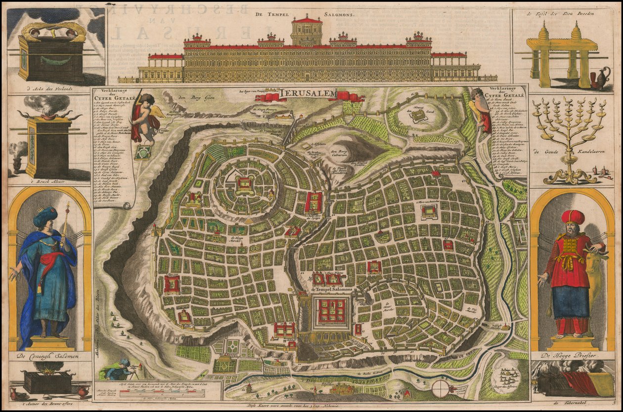 1690-talskarta över Jerusalem av Daniel Stoopendaal av Daniël Stopendaal