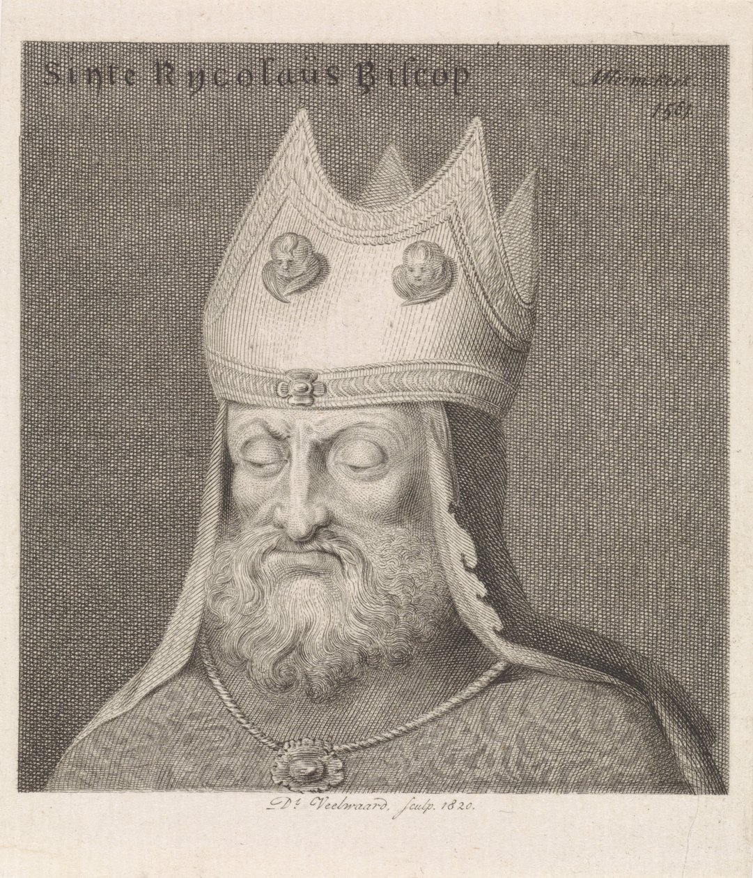 Porträtt av en biskop Sinte Rycolaus Biscop (titel på objekt) av Daniël Veelwaard (I)