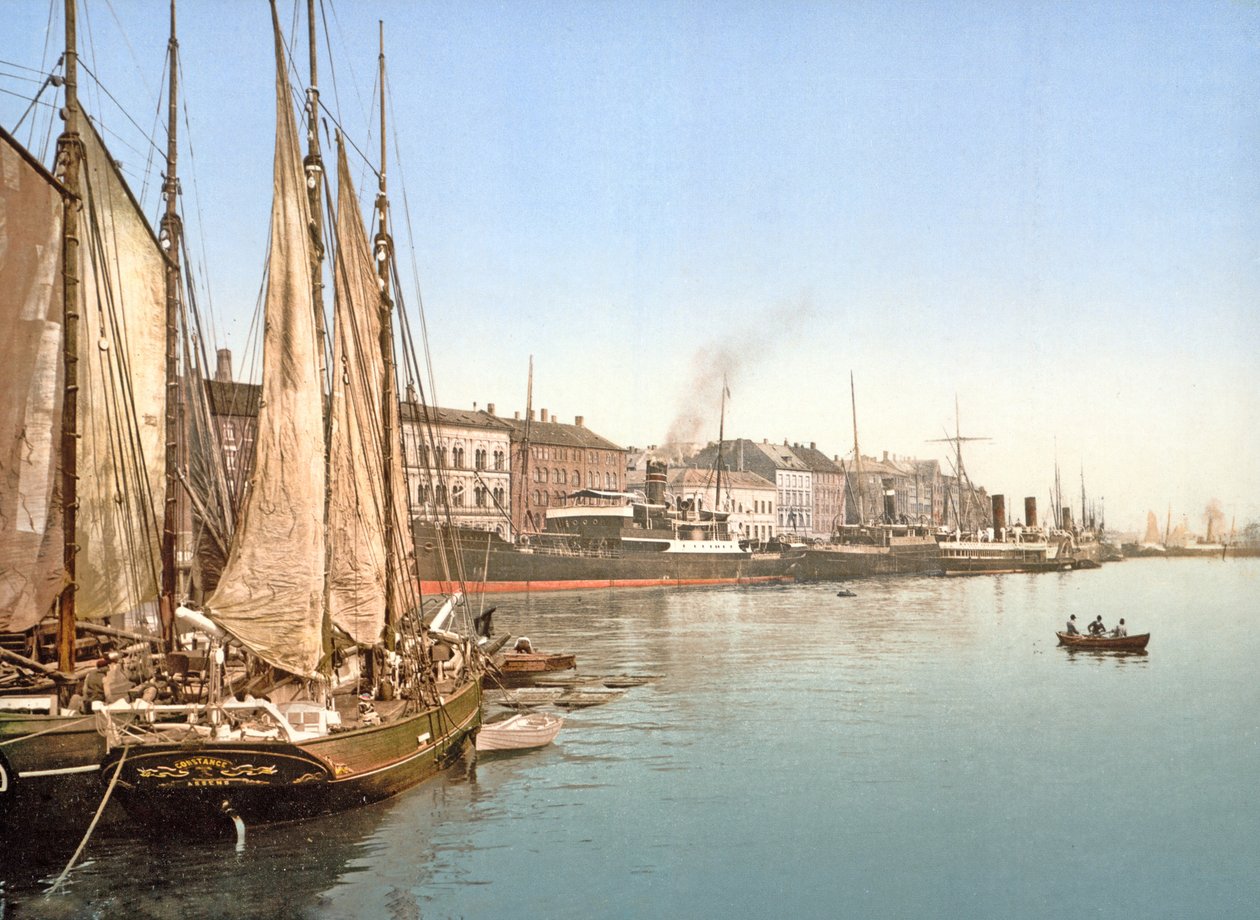 Utsikt över Havnegade, Köpenhamn, pub. 1900 av Danish Photographer