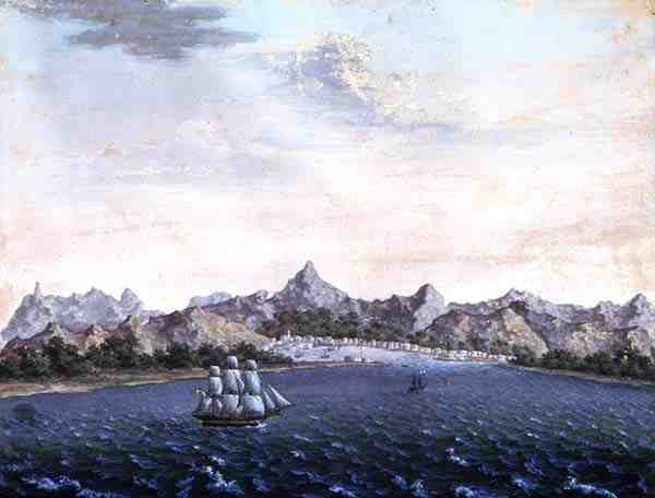 Isle de France, ca 1810 (gouache på papper) av Danish School